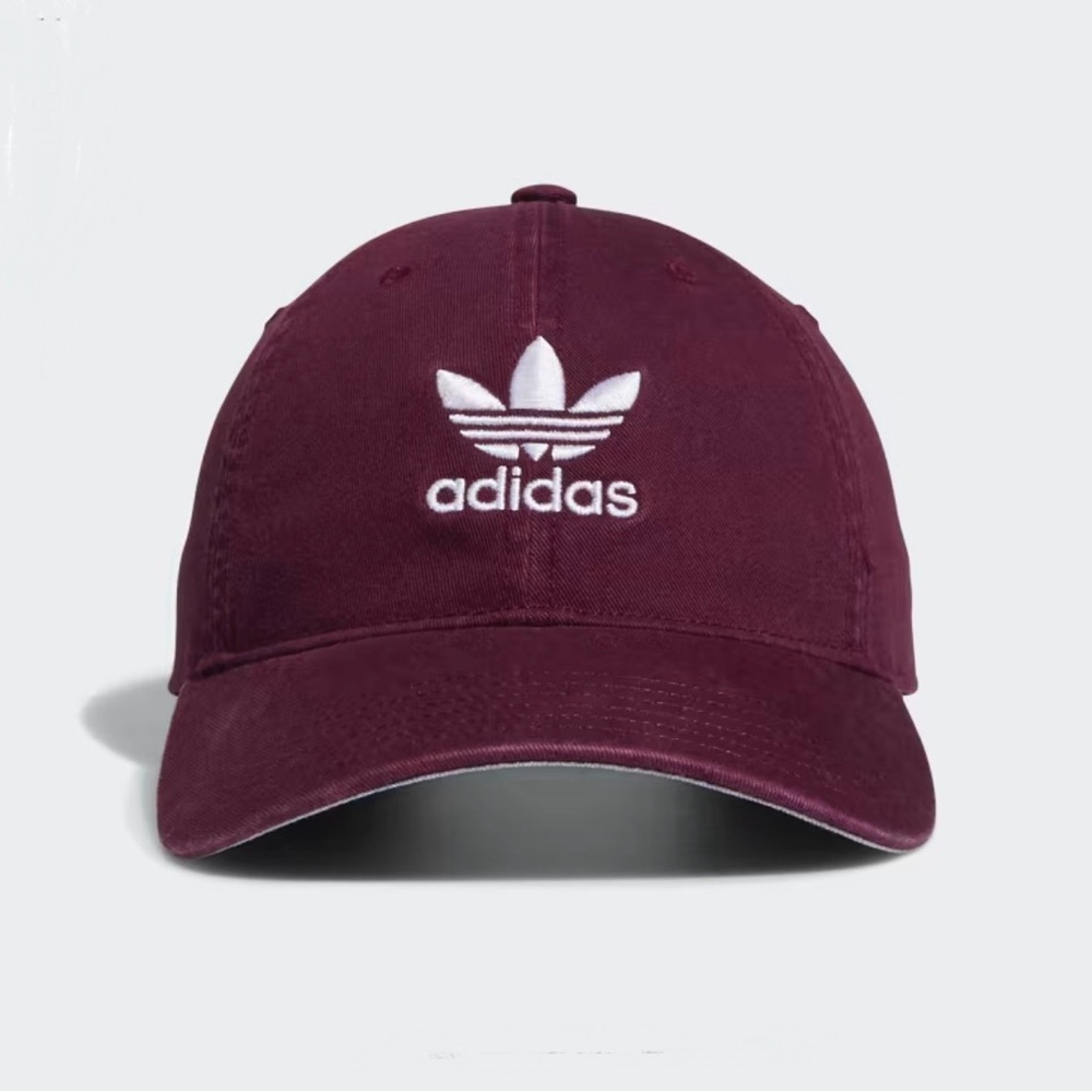 Adidas - Relaxed Strap-back Hat - Maroon - NEW